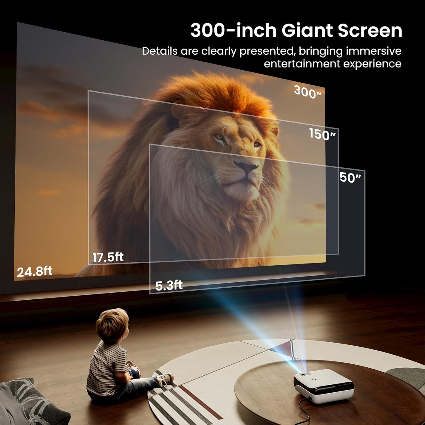 Official Licensed Google TV Smart Projector,  4K UHD Home Theater with Dolby Sound, Wi-Fi & Bluetooth, Built-In Streaming Apps, Compatible with Games Consoles & Smartphone, Indoor & Outdoor Use