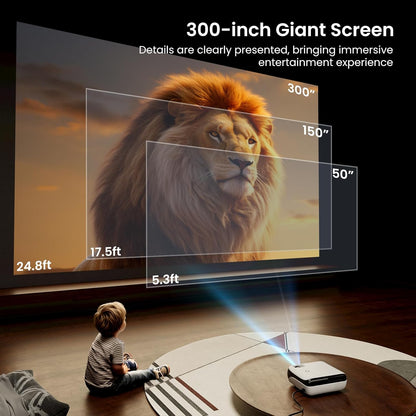 Official Licensed Google TV Smart Projector,  4K UHD Home Theater with Dolby Sound, Wi-Fi & Bluetooth, Built-In Streaming Apps, Compatible with Games Consoles & Smartphone, Indoor & Outdoor Use