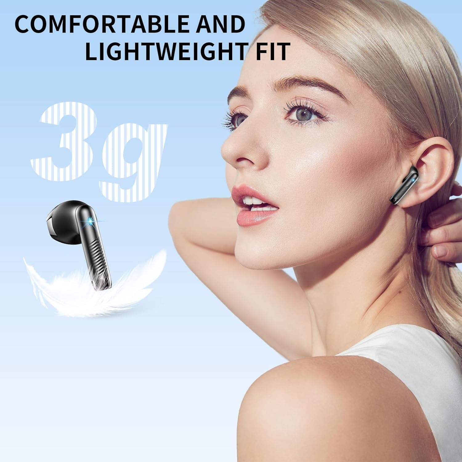 Wireless Earbuds, Bluetooth 5.4 Headphones Hifi Stereo, in Ear Earphones with 4 ENC Noise Cancelling Mics, 50H Playback LED Display Earbuds, IP7 Waterproof Ear Buds with Charging Case for Android Ios