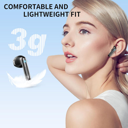 Wireless Earbuds, Bluetooth 5.4 Headphones Hifi Stereo, in Ear Earphones with 4 ENC Noise Cancelling Mics, 50H Playback LED Display Earbuds, IP7 Waterproof Ear Buds with Charging Case for Android Ios