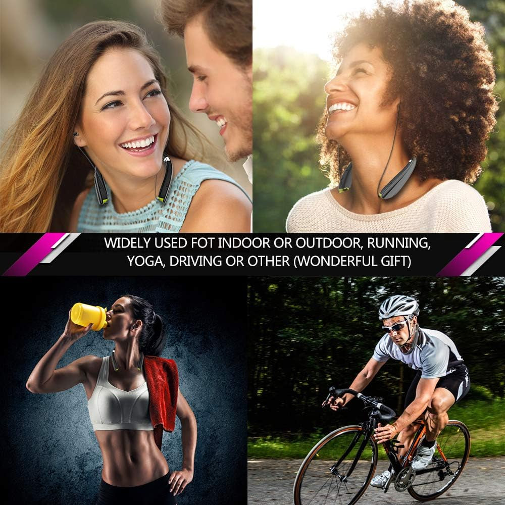 Bluetooth Headphones, Upgraded Foldable Wireless Neckband Headset with Retractable Earbuds, Noise Cancelling Stereo Earphones with Mic for Workout, Running, Driving (With Carry Case)