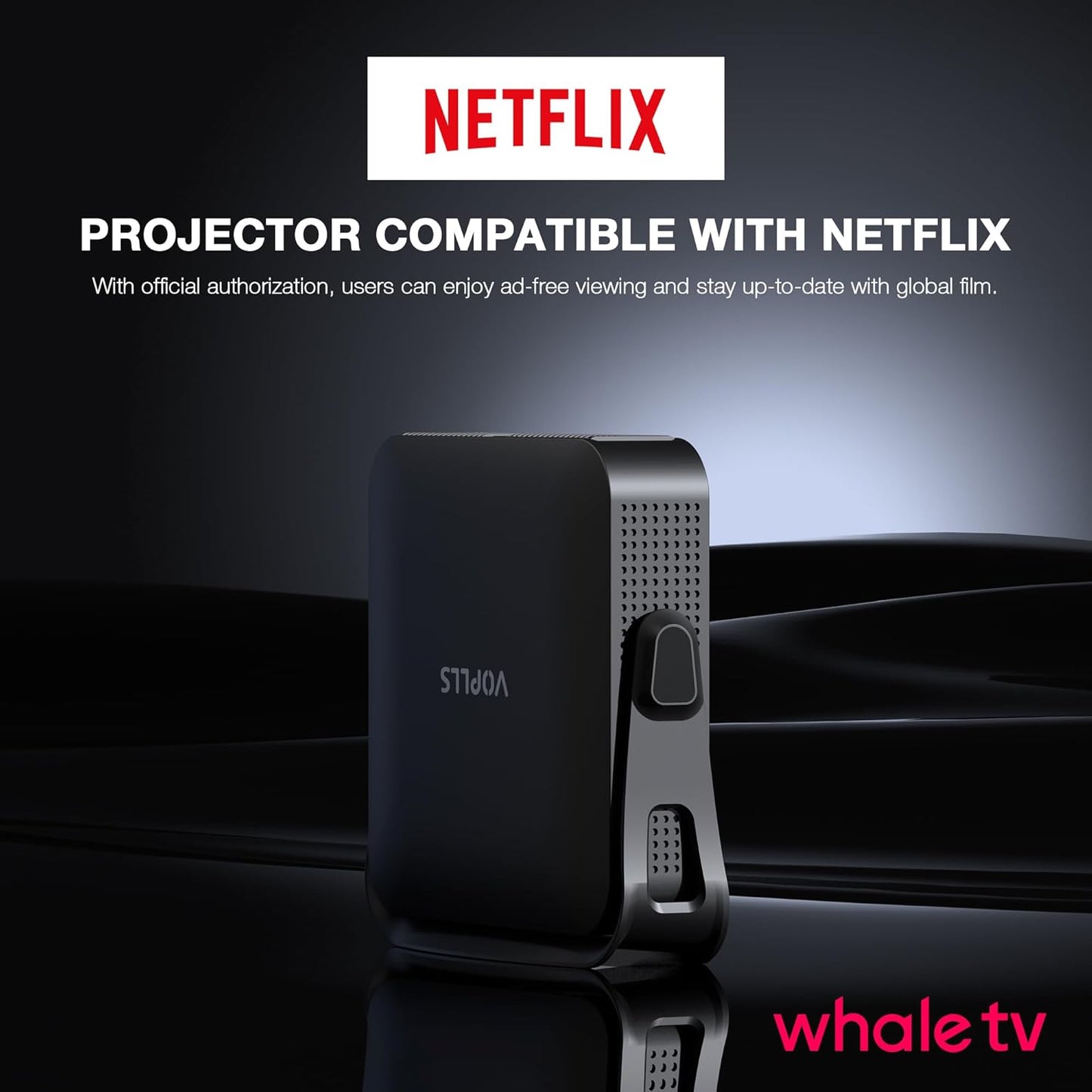 【Officially-Licensed APP & Native 1080P】Thinnest 1.81" Smart Mini Projector with Wifi and Bluetooth, Auto Focus & Keystone Portable Outdoor Projector,  4K Support Home Movie Projector