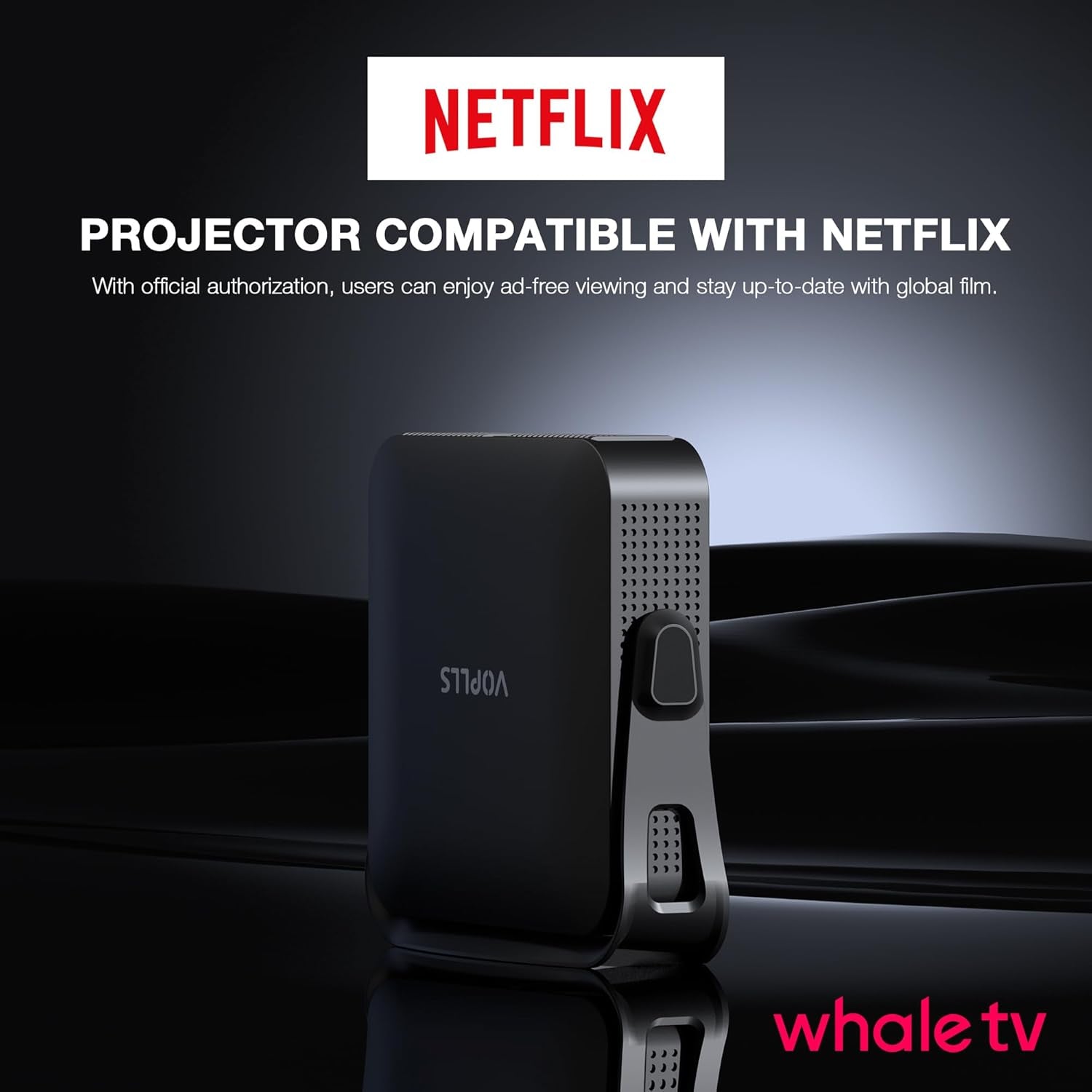 【Officially-Licensed APP & Native 1080P】Thinnest 1.81" Smart Mini Projector with Wifi and Bluetooth, Auto Focus & Keystone Portable Outdoor Projector,  4K Support Home Movie Projector