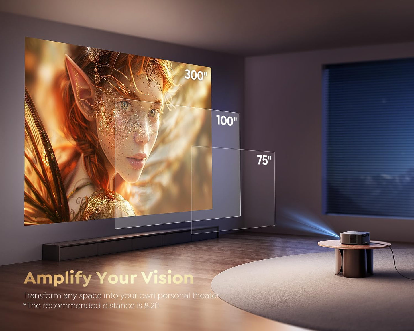 [1500 Ansi/Google Tv/Voice Control]Smart Projector with Wifi 6 and Bluetooth, Netflix-Licensed 4K Support, Outdoor Movie Proyector, 1080P Home Ceiling Auto Focus Projector,  K12 Gray