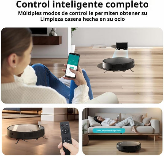 Robot Vacuum and Mop Combo, Voice/App/Remote Smart Control, 2 in 1 Robotic Vacuum, Self-Charging, Powerful Suction & Quiet，Roller Brush for Low Pile Carpet, Hard Floor, Pet Hair