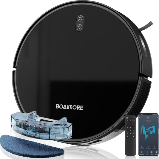 Robot Vacuum and Mop Combo, Voice/App/Remote Smart Control, 2 in 1 Robotic Vacuum, Self-Charging, Powerful Suction & Quiet，Roller Brush for Low Pile Carpet, Hard Floor, Pet Hair