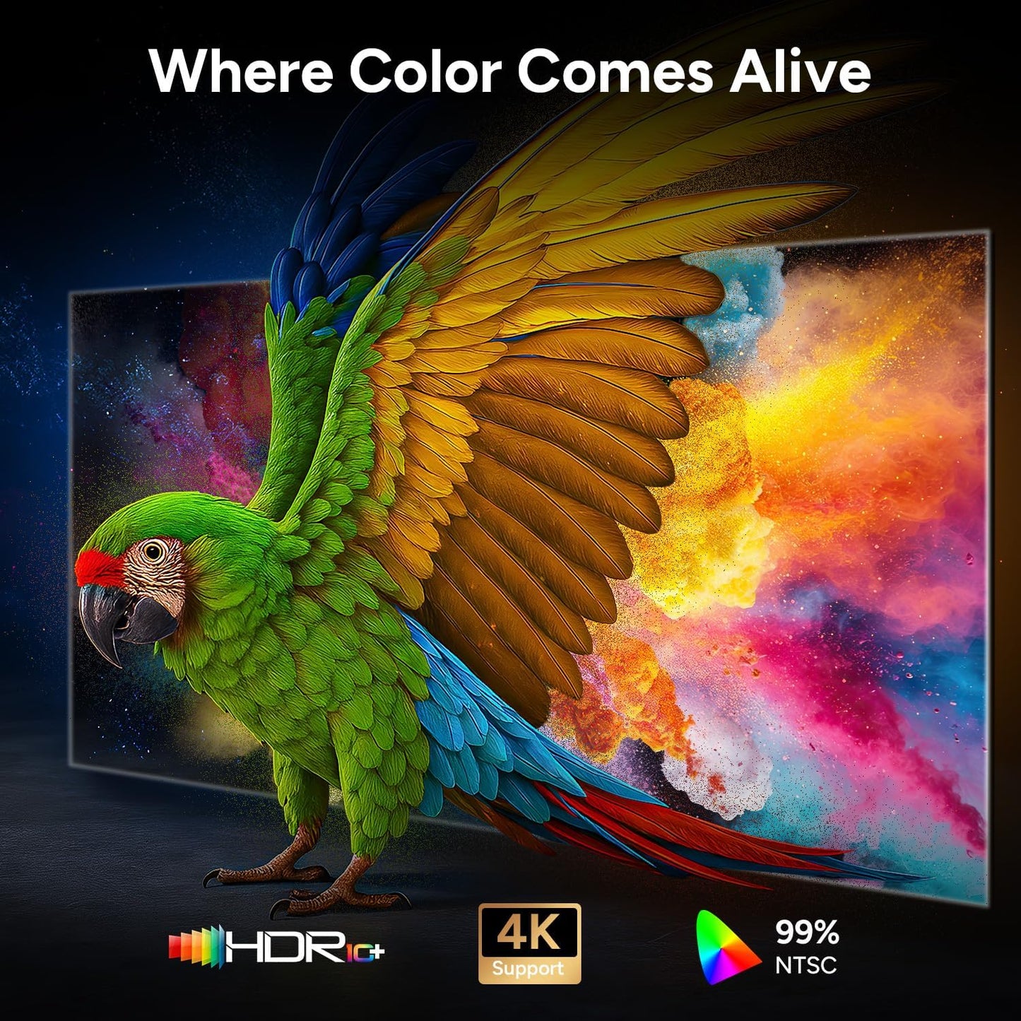 4K Projector with Wifi and Bluetooth, 1800 ANSI Outdoor Smart Projector 4K Auto Focus & Voice Control, Built-In 10,000+ Apps Native 1080P Proyector for Home Movie