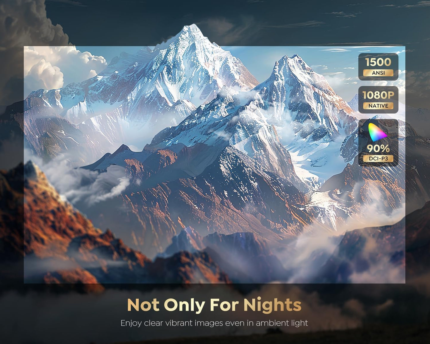 [1500 Ansi/Google Tv/Voice Control]Smart Projector with Wifi 6 and Bluetooth, Netflix-Licensed 4K Support, Outdoor Movie Proyector, 1080P Home Ceiling Auto Focus Projector,  K12 Gray